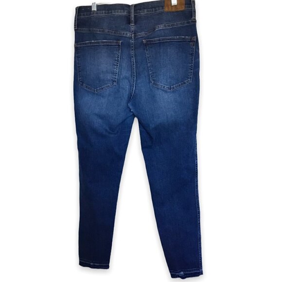 Madewell Jeans Women's Blue High Rise Skinny Distressed Button Front Size 31 - Picture 2 of 10
